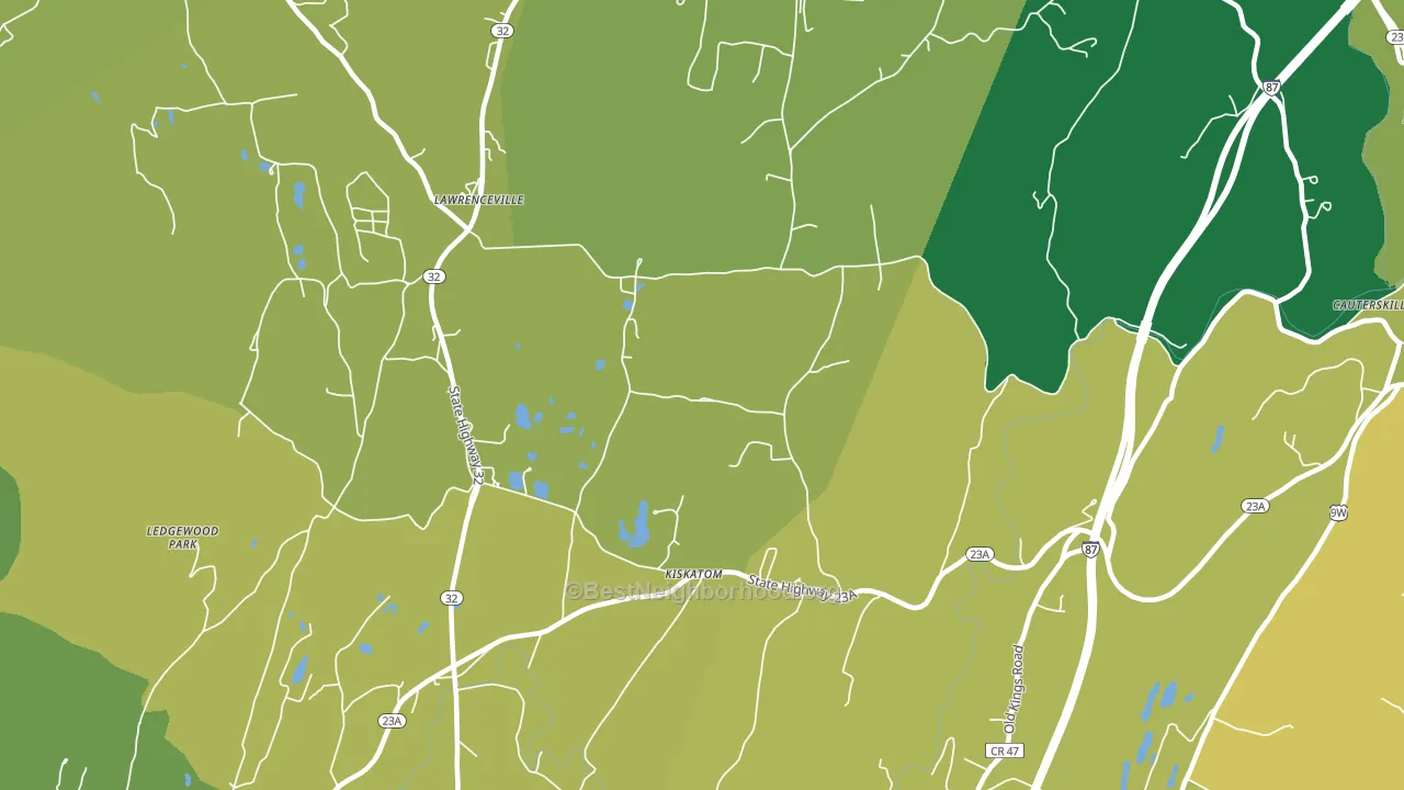 Kiskatom, NY block-group voter-turnout map