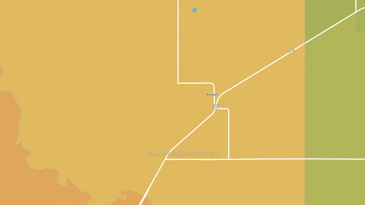 Kismet, KS block-group voter-turnout map