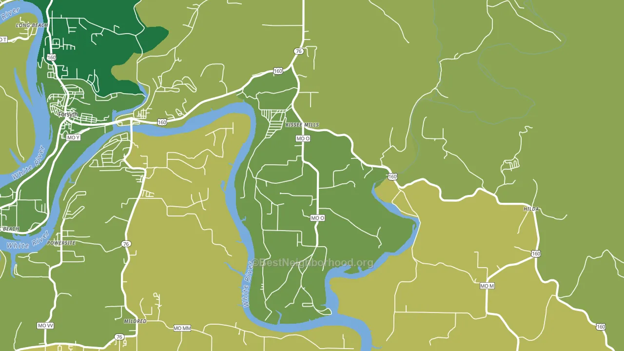 Kissee Mills, MO block-group voter-turnout map