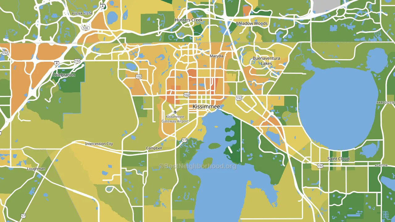 Kissimmee, FL block-group voter-turnout map