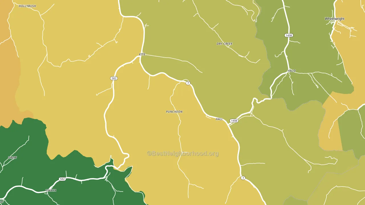 Kite, KY block-group voter-turnout map