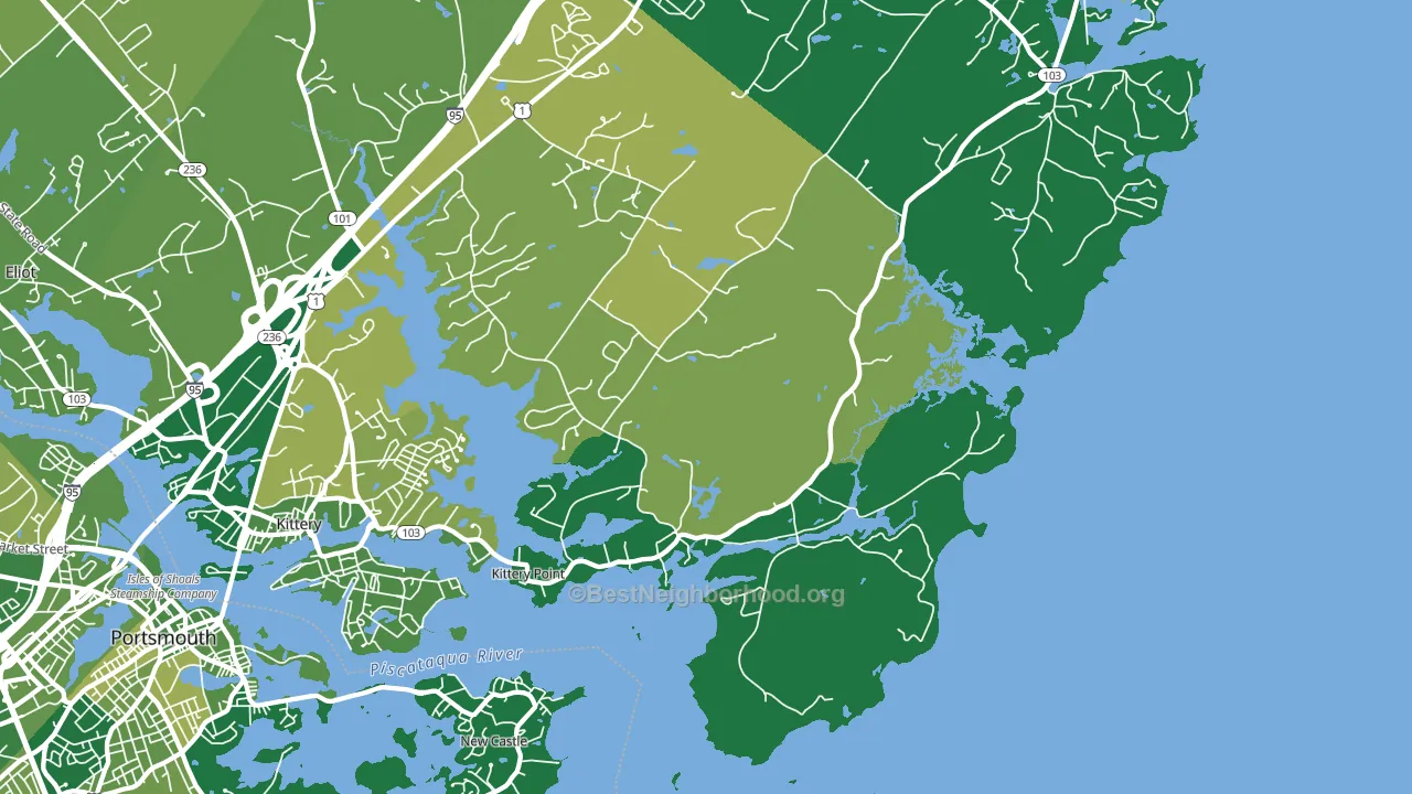 Kittery Point, ME block-group voter-turnout map