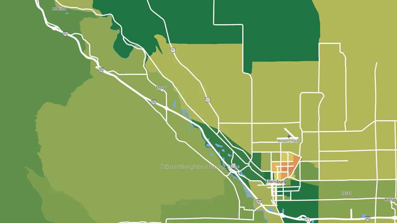 Kittitas County, WA block-group voter-turnout map