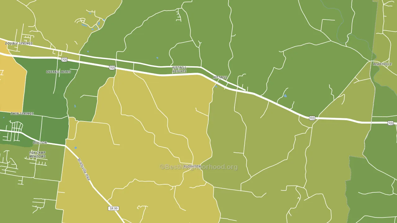 Kittrell, TN block-group voter-turnout map