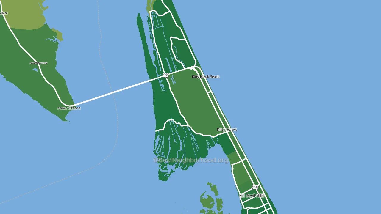 Kitty Hawk, NC block-group voter-turnout map