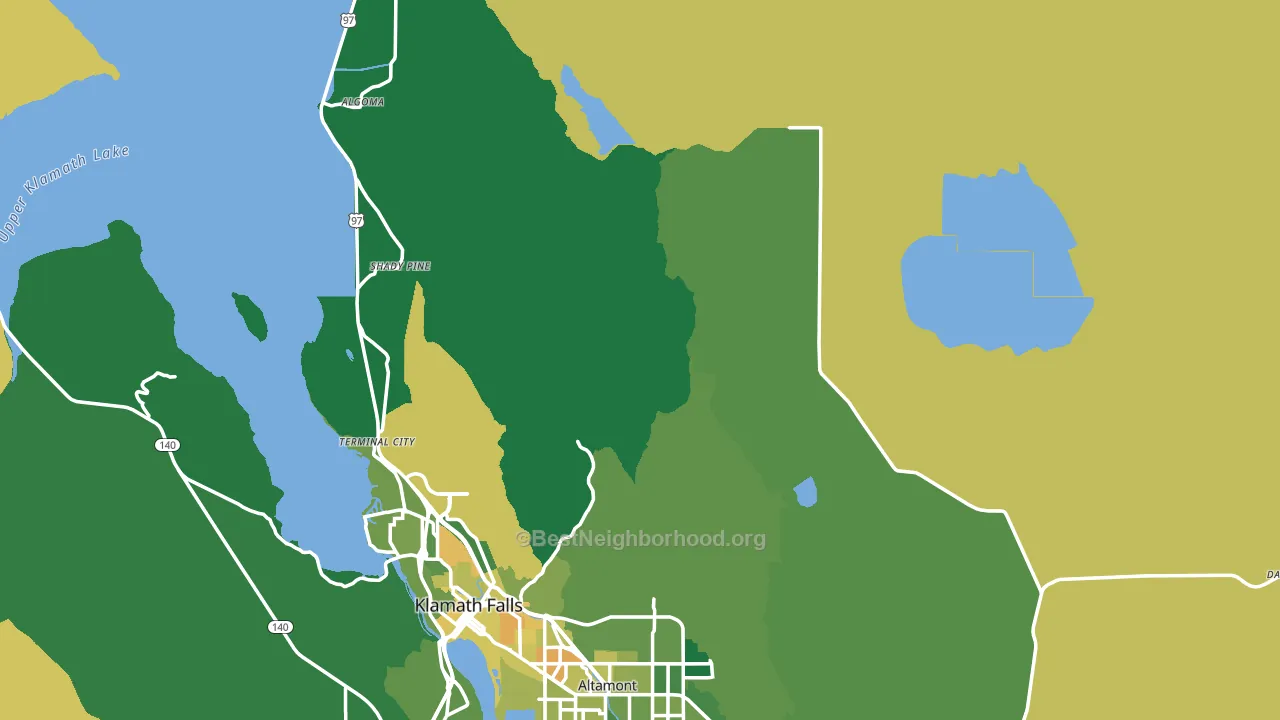 Klamath County, OR block-group voter-turnout map