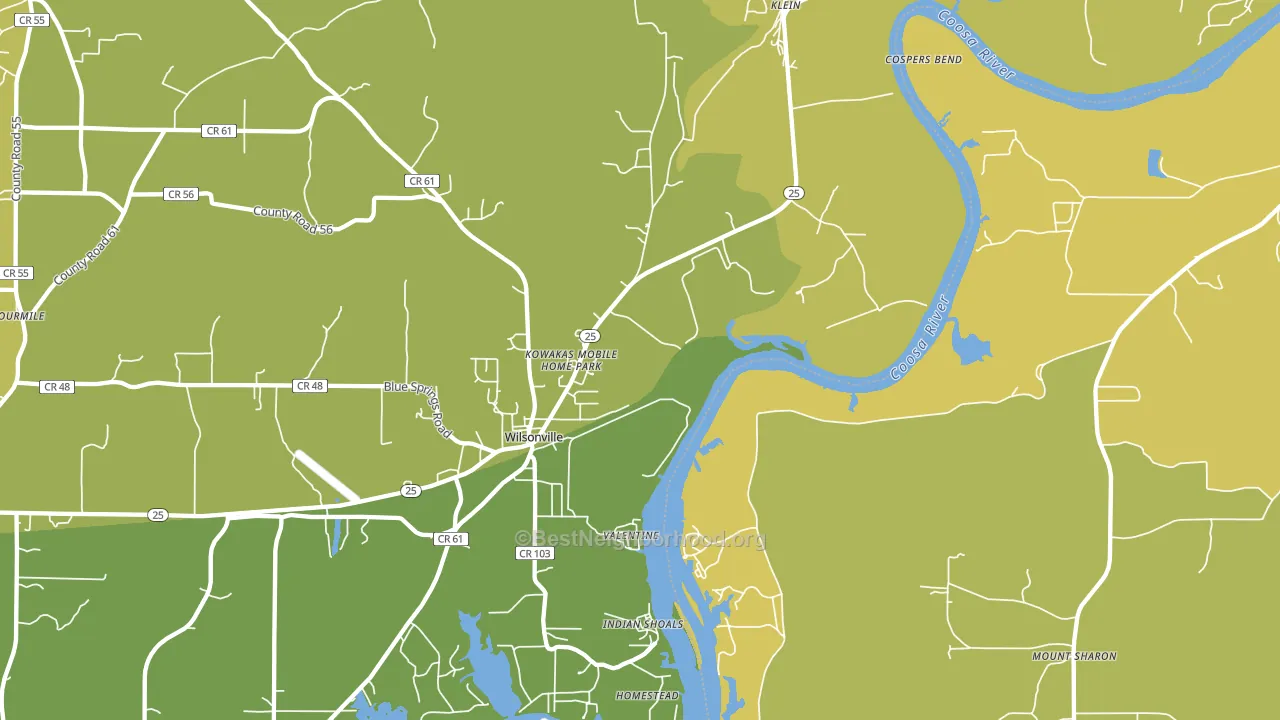 Klein, AL block-group voter-turnout map