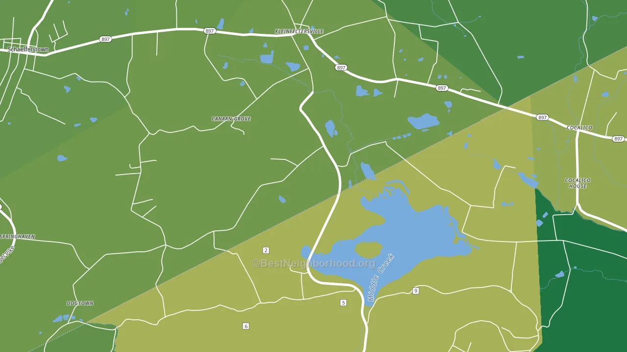Kleinfeltersville, PA block-group voter-turnout map