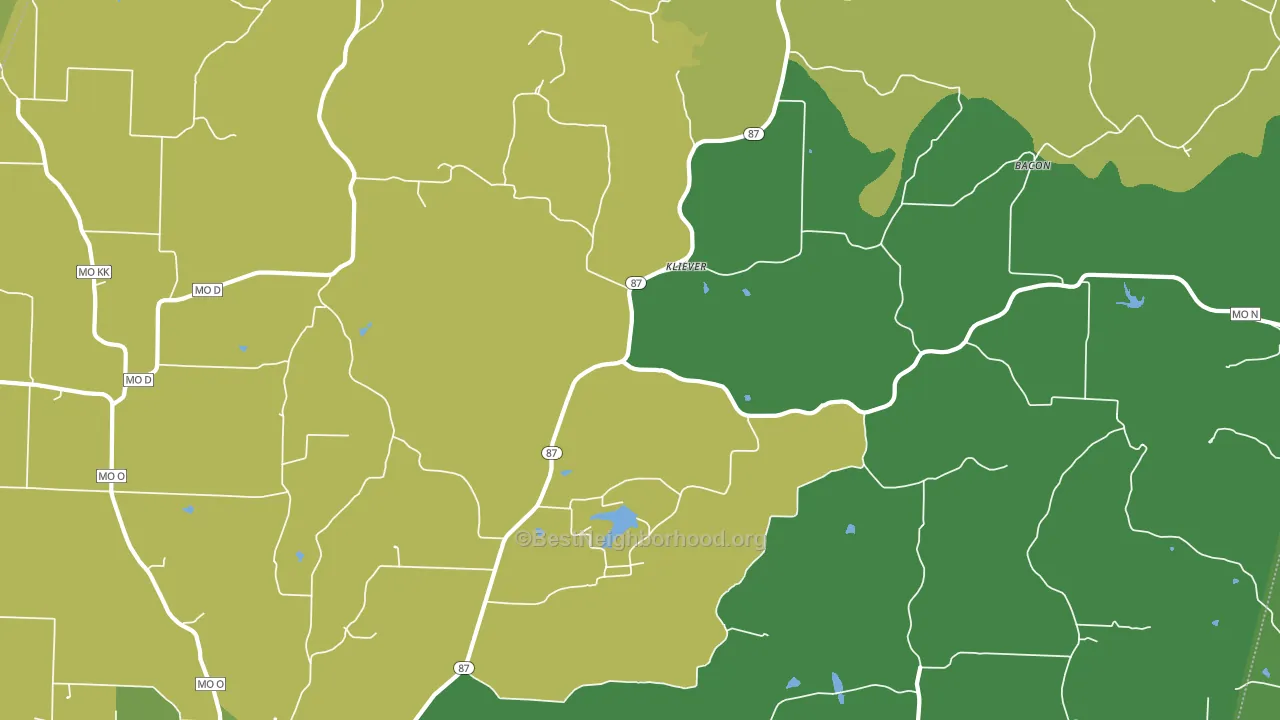 Kliever, MO block-group voter-turnout map