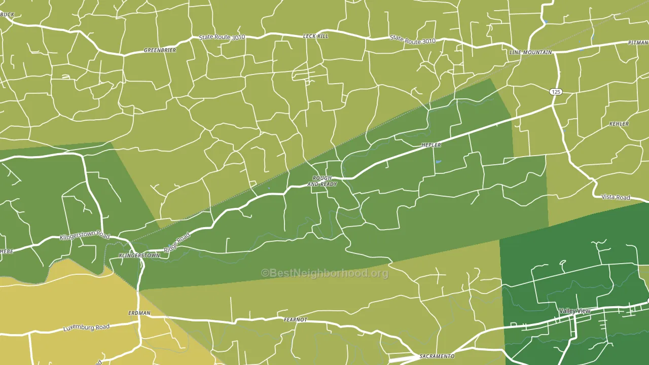 Klingerstown, PA block-group voter-turnout map
