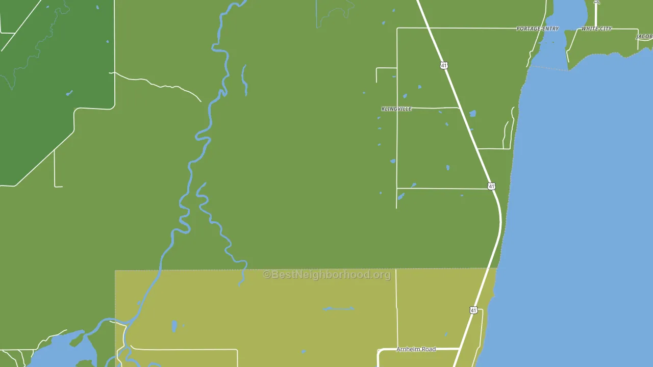 Klingville, MI block-group voter-turnout map