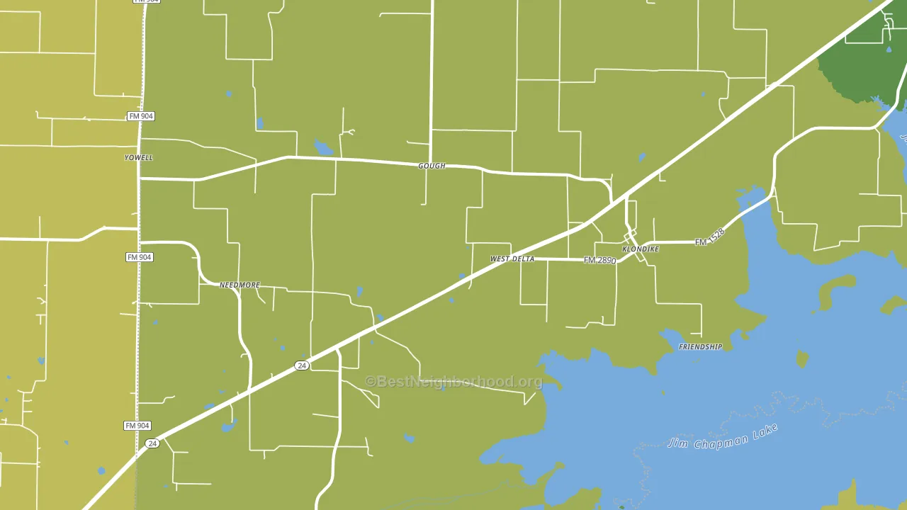 Klondike, TX block-group voter-turnout map