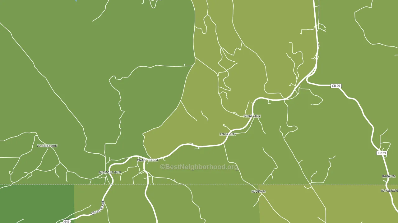Knapp Creek, NY block-group voter-turnout map