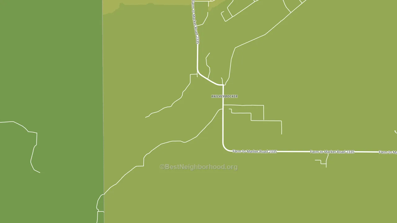 Knickerbocker, TX block-group voter-turnout map