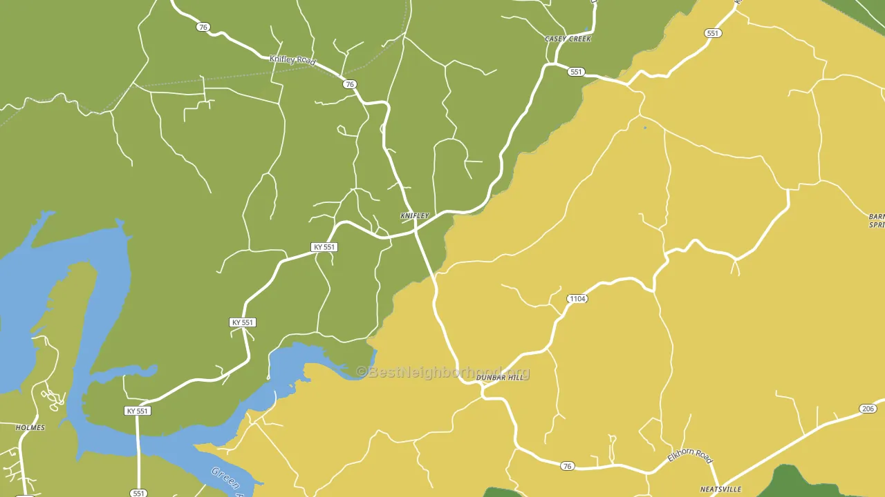 Knifley, KY block-group voter-turnout map
