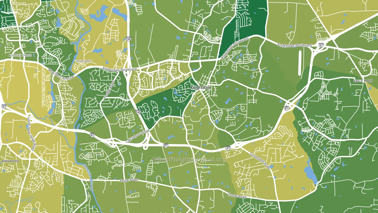 Knightdale, NC block-group voter-turnout map