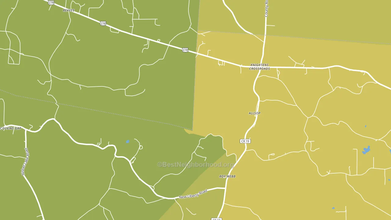Knightens Crossroads, AL block-group voter-turnout map