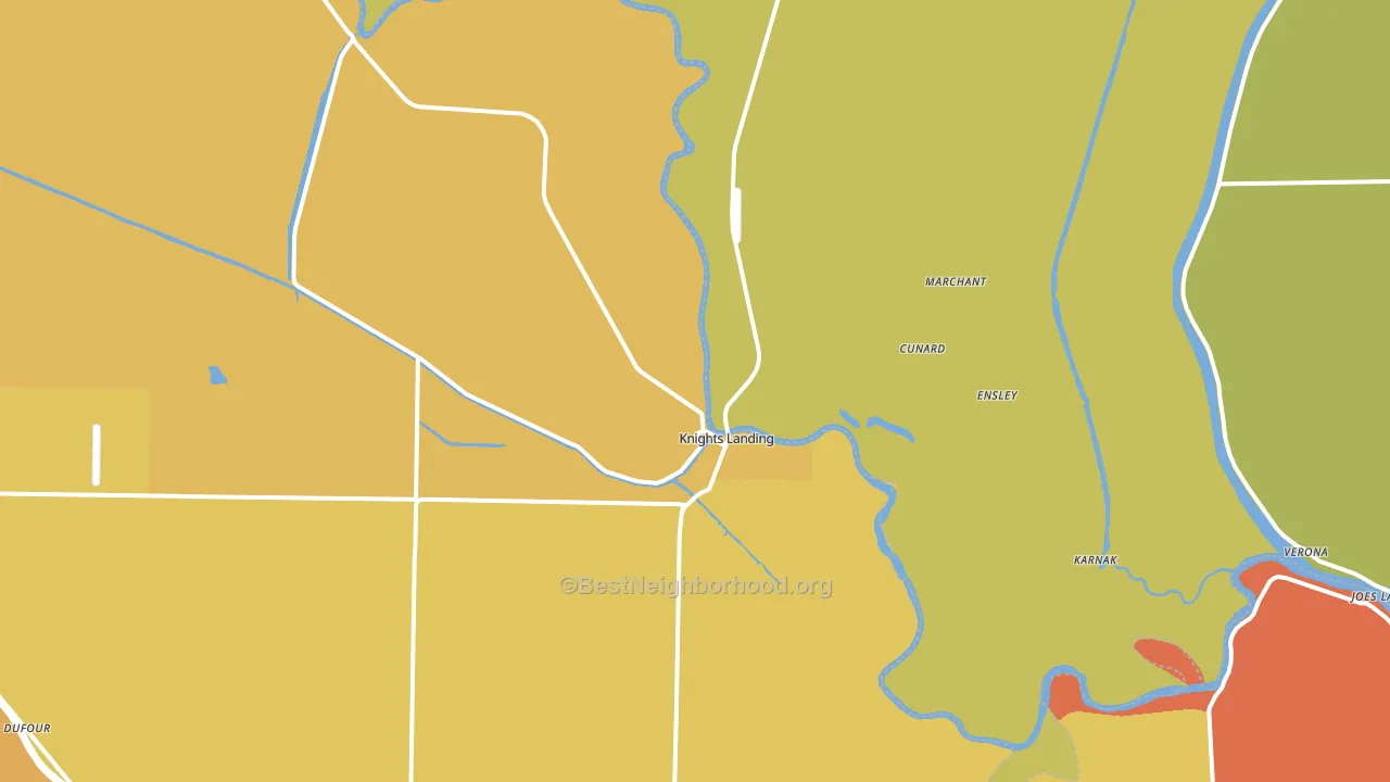 Knights Landing, CA block-group voter-turnout map