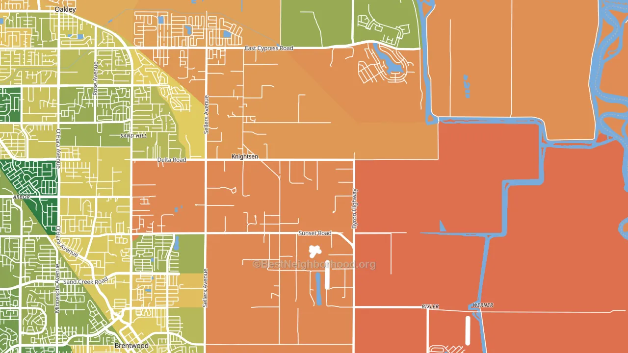 Knightsen, CA block-group voter-turnout map