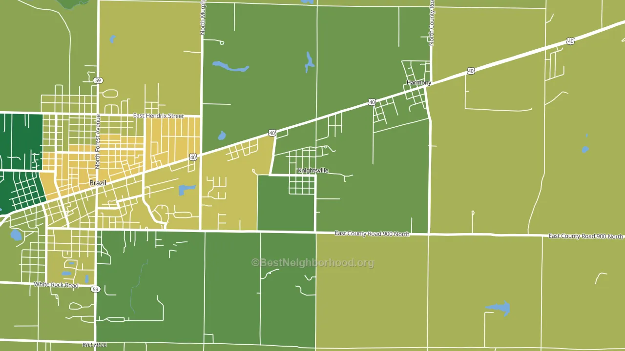 Knightsville, IN block-group voter-turnout map
