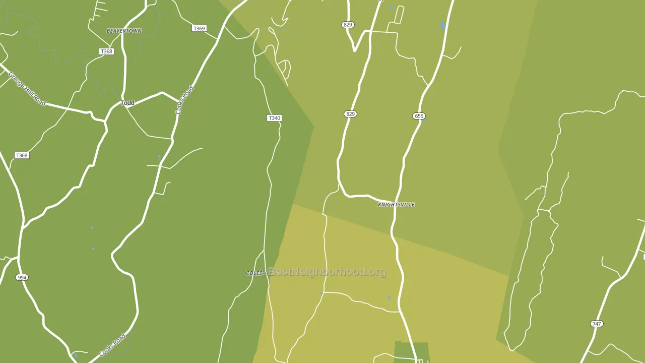 Knightsville, PA block-group voter-turnout map