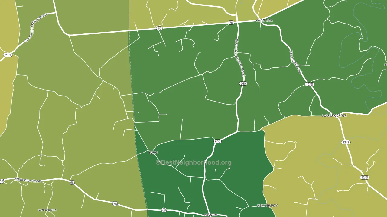 Knob Lick, KY block-group voter-turnout map