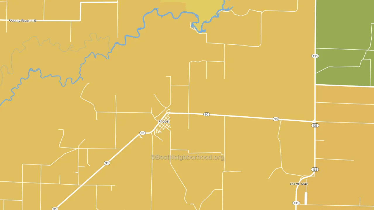 Knobel, AR block-group voter-turnout map