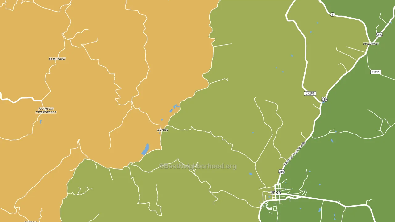 Knobs, WV block-group voter-turnout map