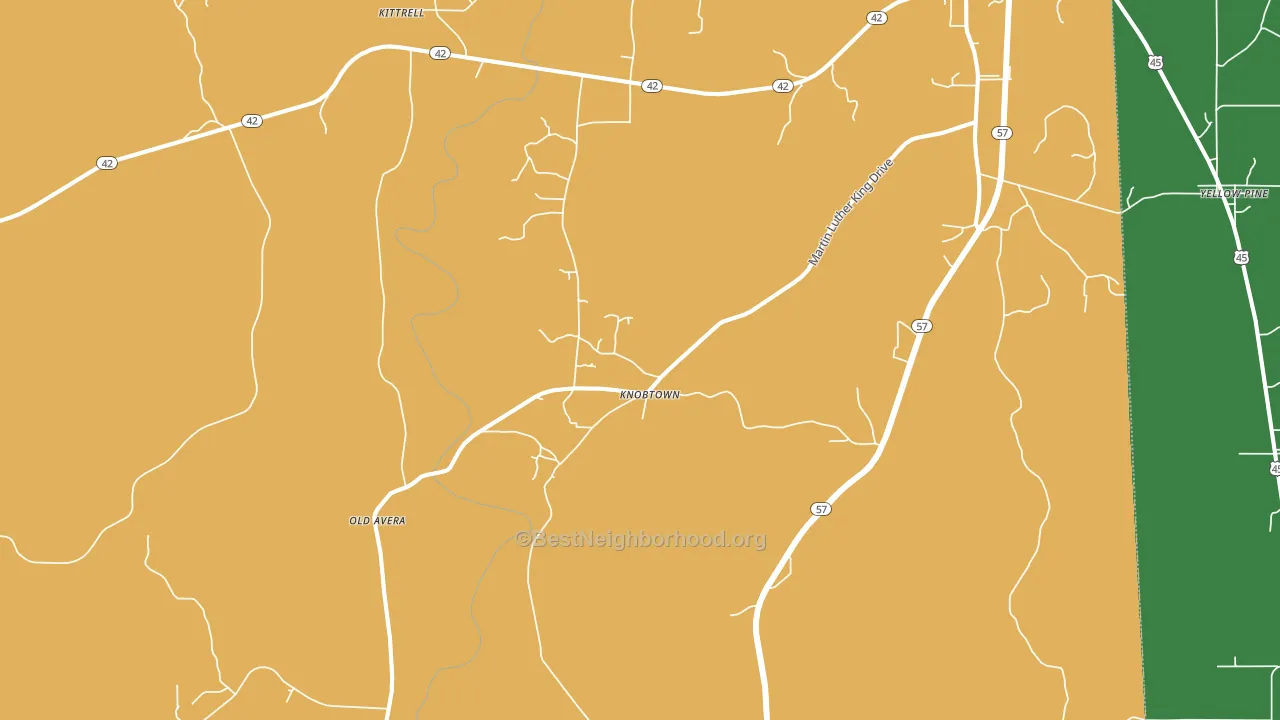 Knobtown, MS block-group voter-turnout map