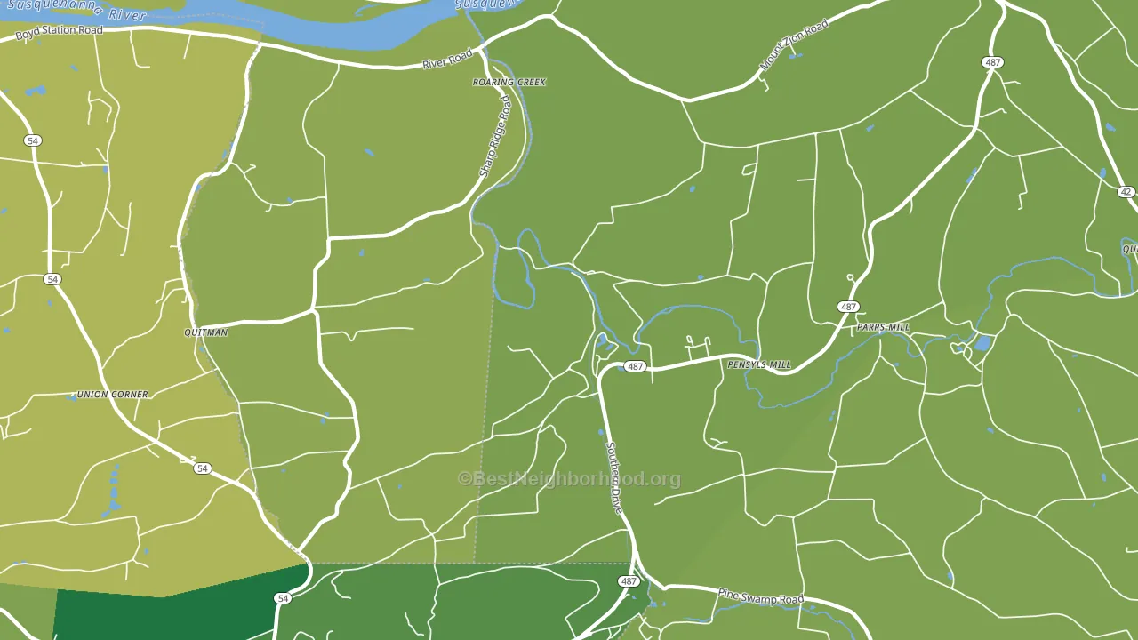 Knoebels Grove, PA block-group voter-turnout map