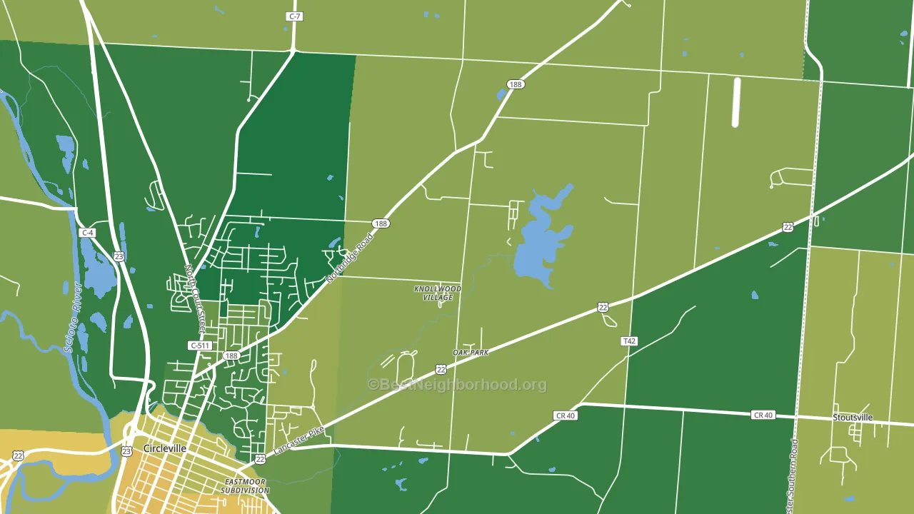 Knollwood Village, OH block-group voter-turnout map
