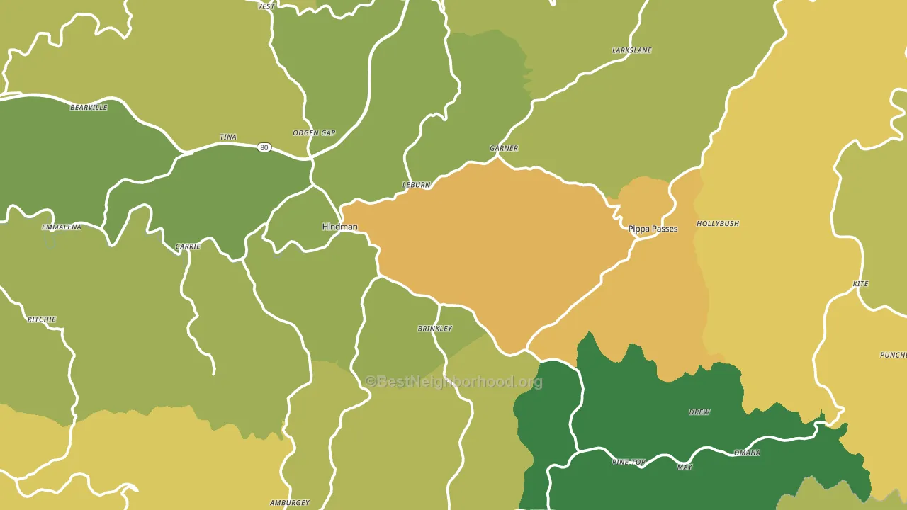 Knott County, KY block-group voter-turnout map