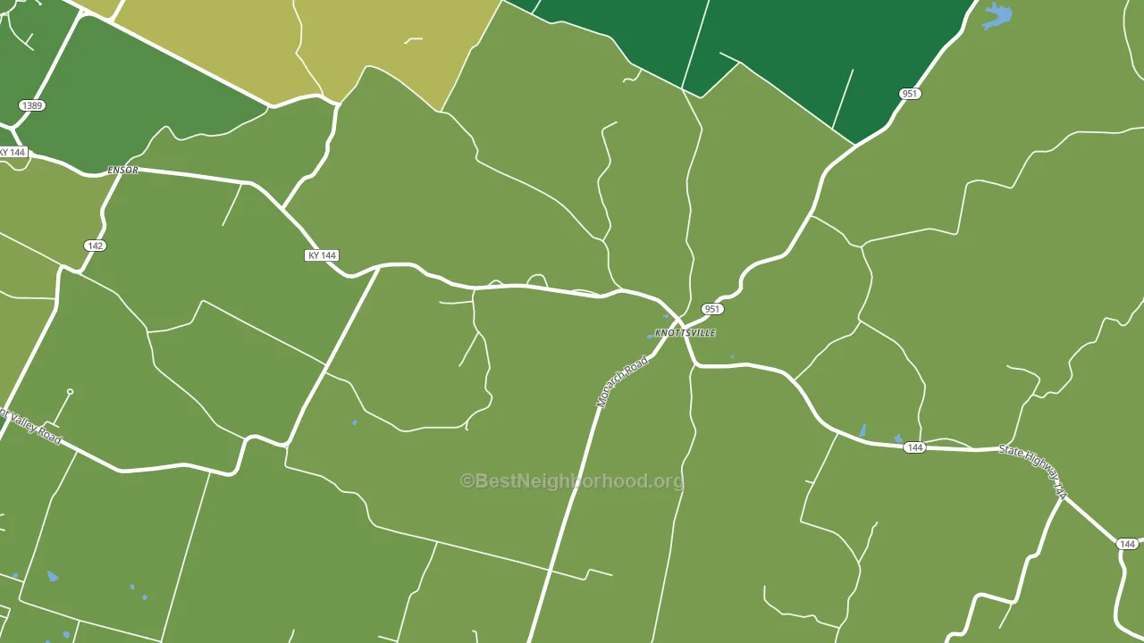 Knottsville, KY block-group voter-turnout map