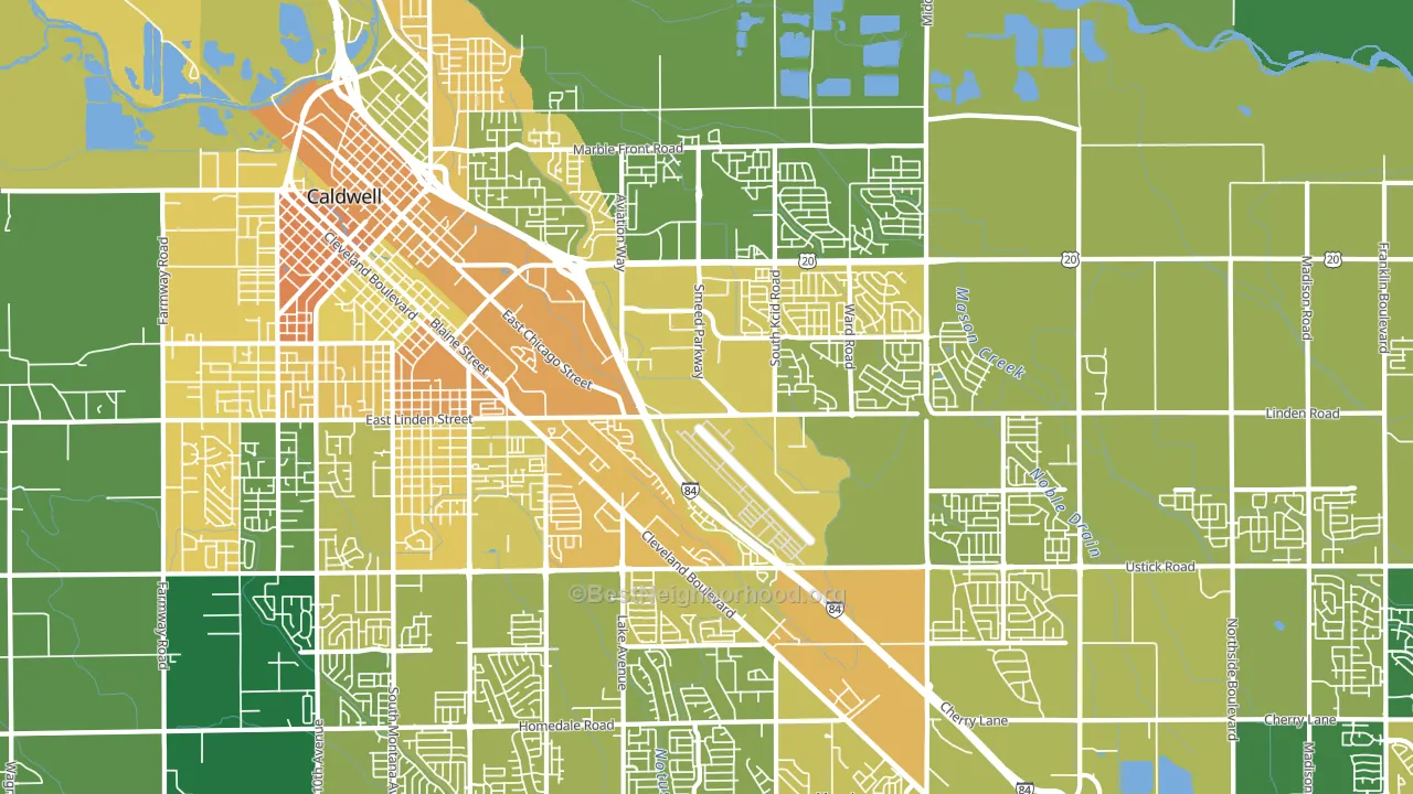 Knowlton Heights, ID block-group voter-turnout map