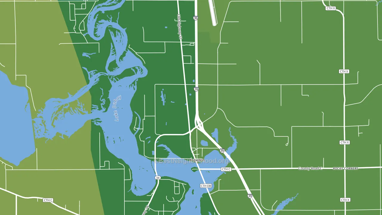 Knowlton, WI block-group voter-turnout map