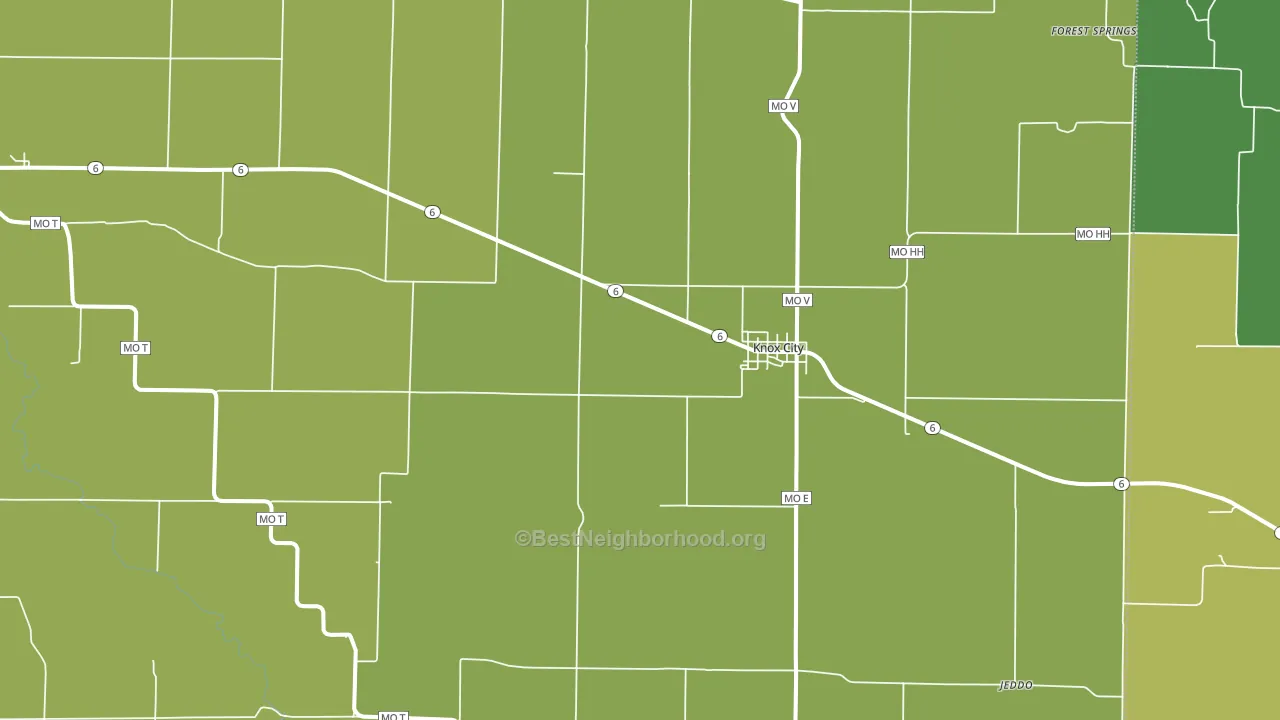 Knox City, MO block-group voter-turnout map
