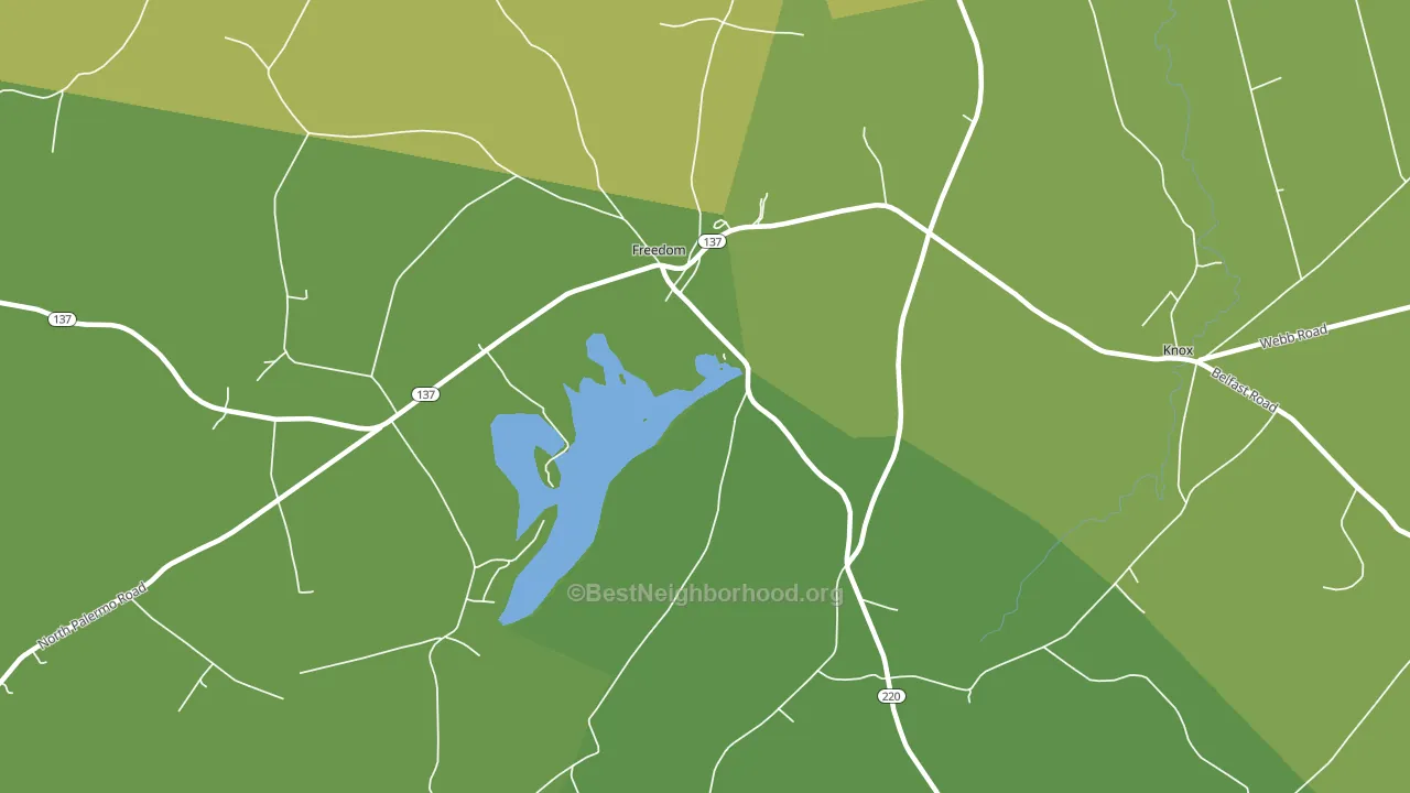 Knox Corner, ME block-group voter-turnout map