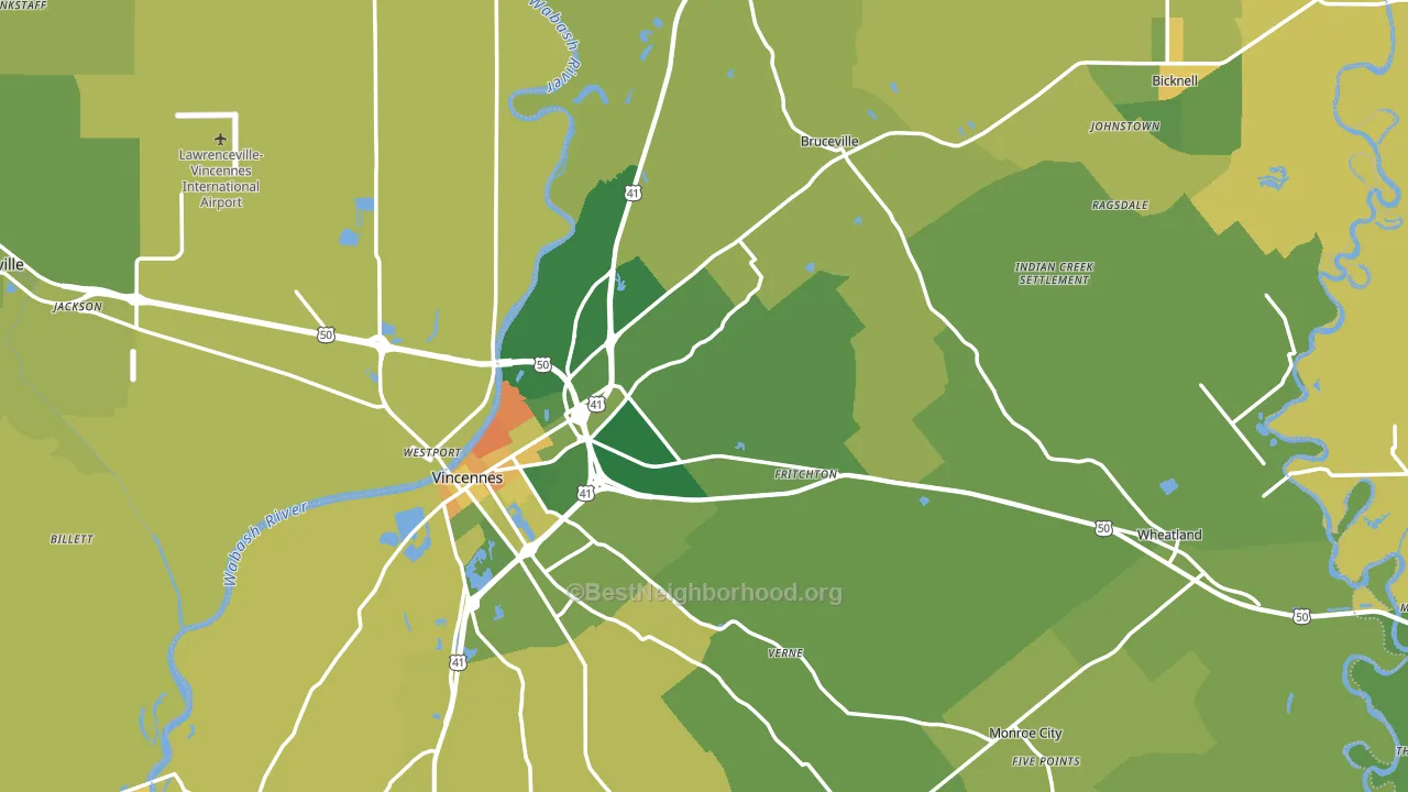 Knox County, IN block-group voter-turnout map