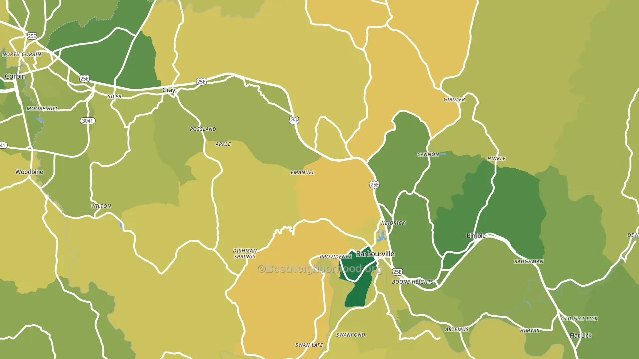 Knox County, KY block-group voter-turnout map