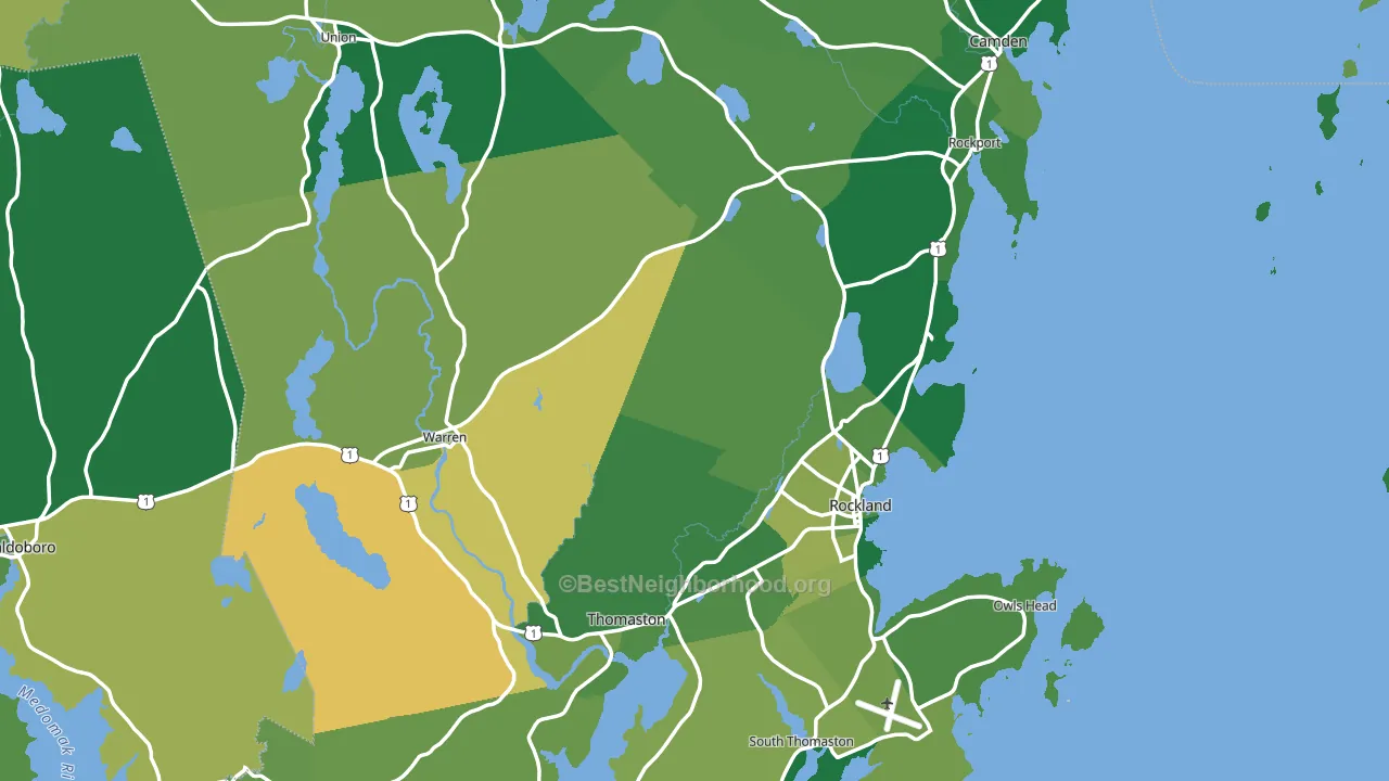 Knox County, ME block-group voter-turnout map