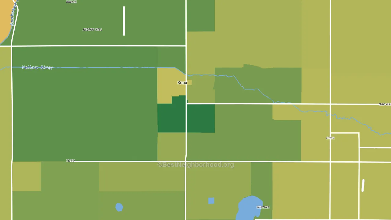 Knox, IN block-group voter-turnout map