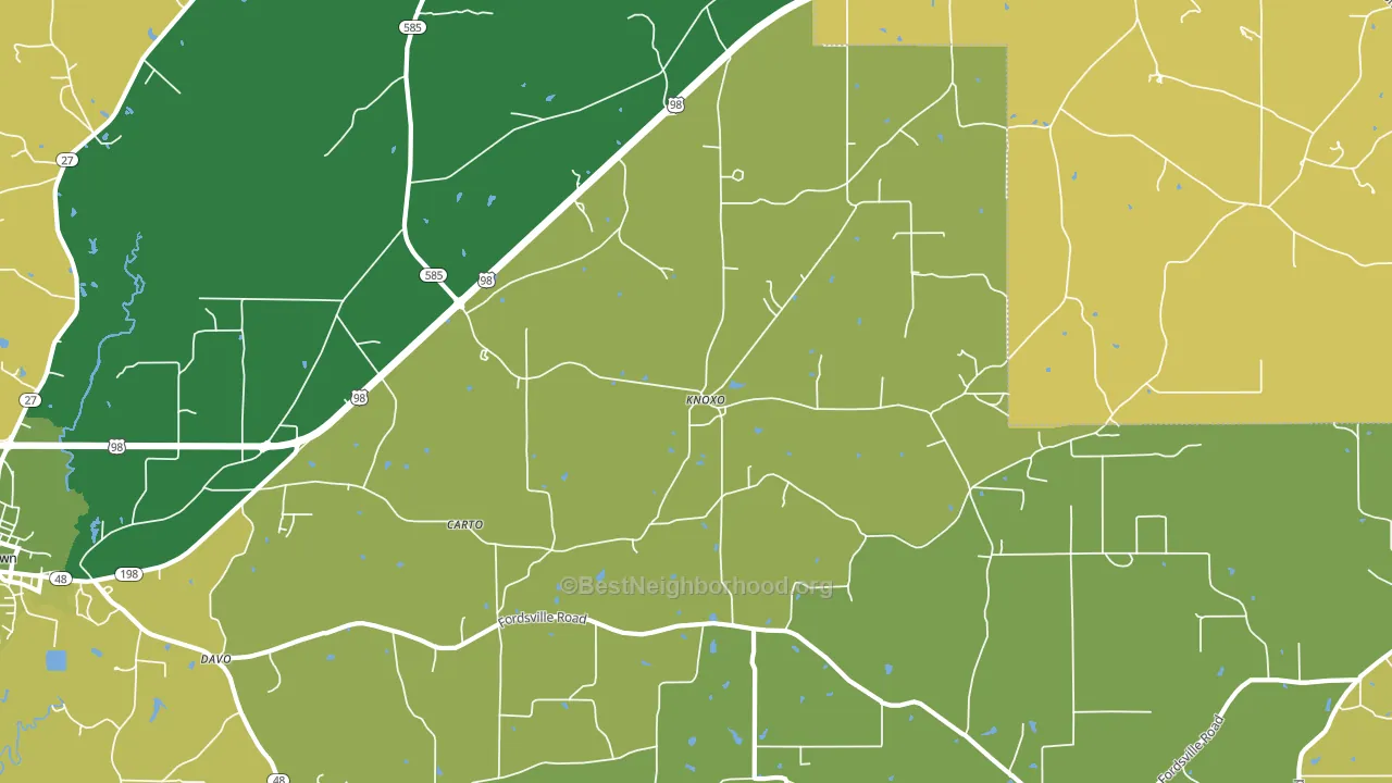 Knoxo, MS block-group voter-turnout map