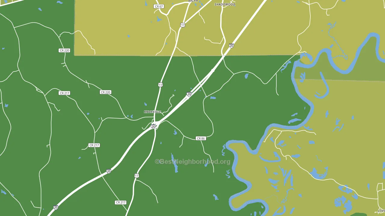Knoxville, AL block-group voter-turnout map