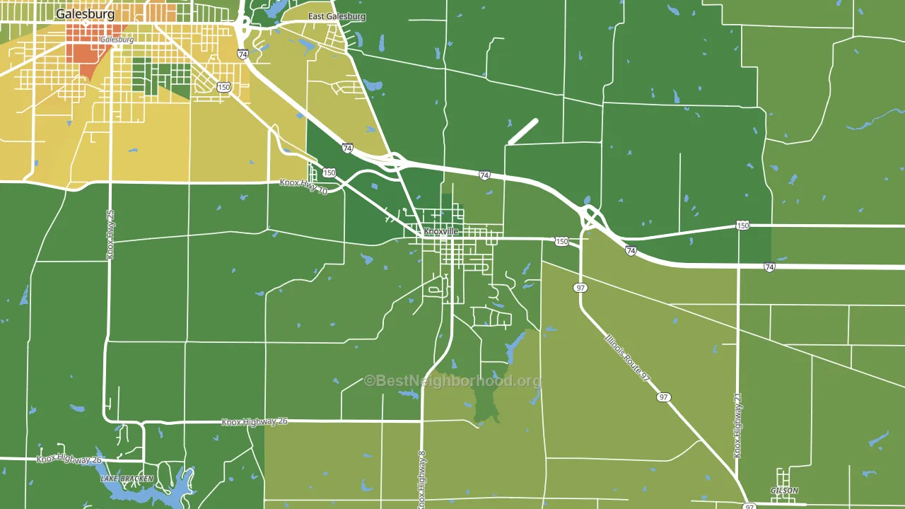 Knoxville, IL block-group voter-turnout map