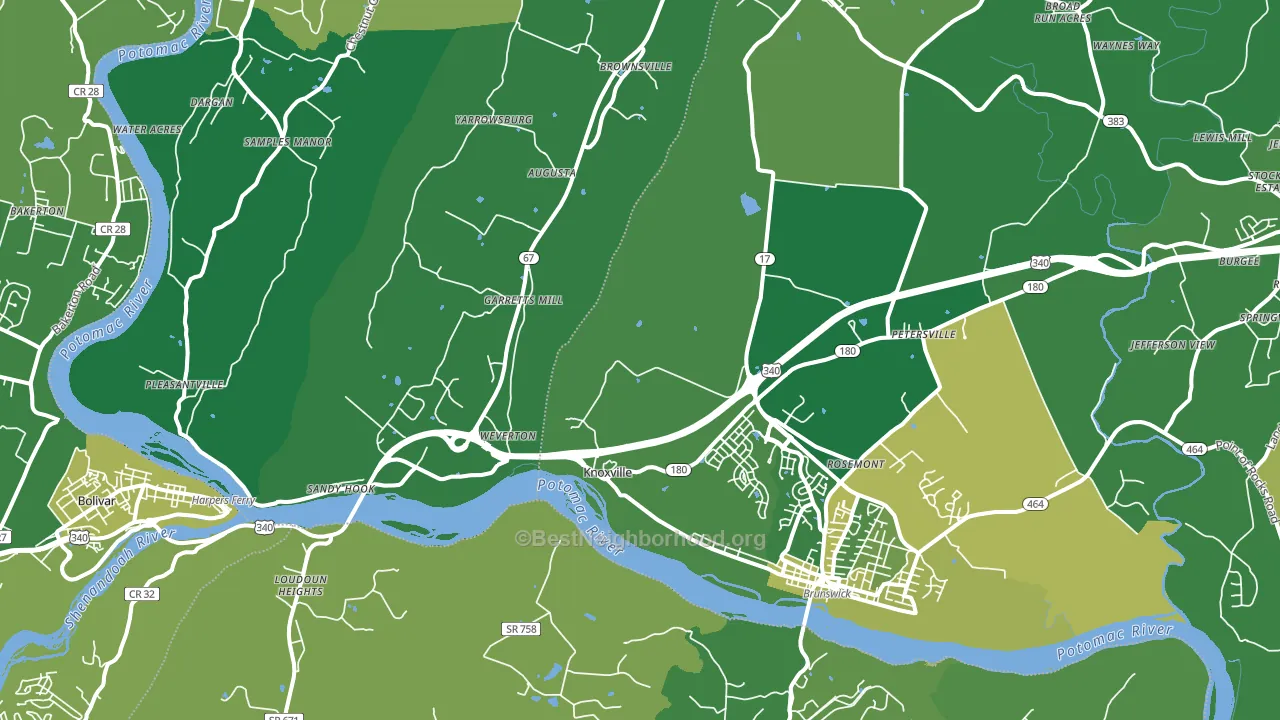 Knoxville, MD block-group voter-turnout map