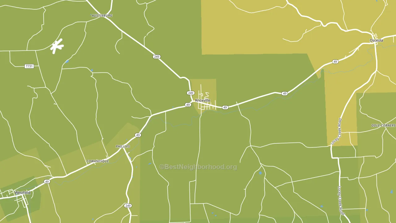 Knoxville, PA block-group voter-turnout map