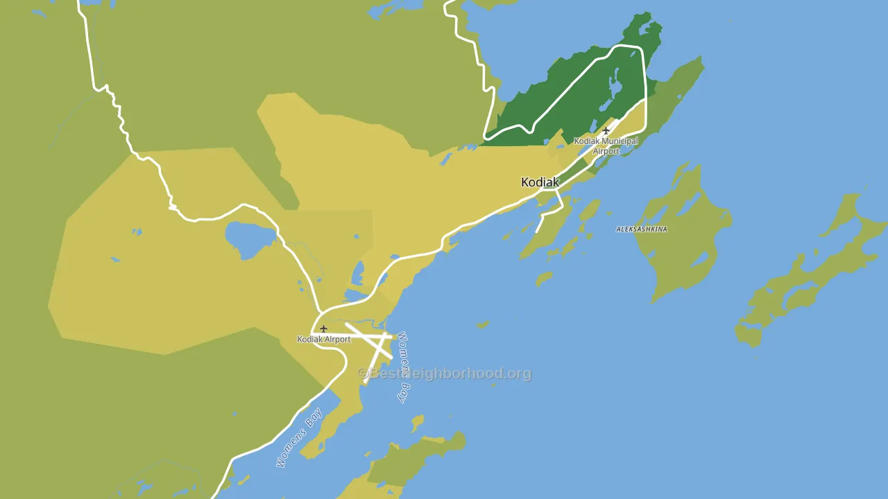 Kodiak Island Borough, AK block-group voter-turnout map