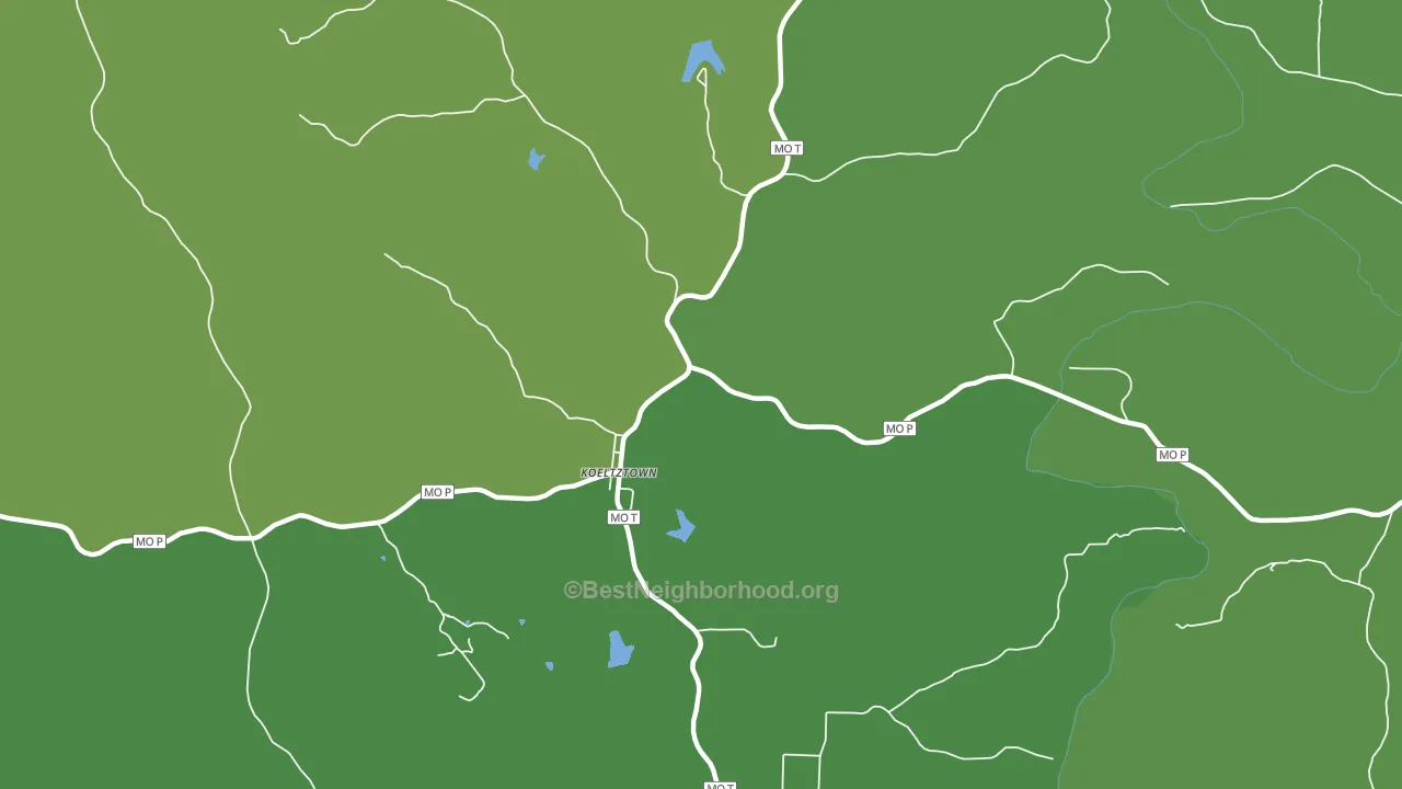 Koeltztown, MO block-group voter-turnout map