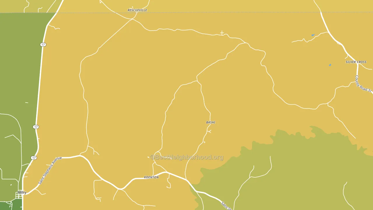 Koenton, AL block-group voter-turnout map