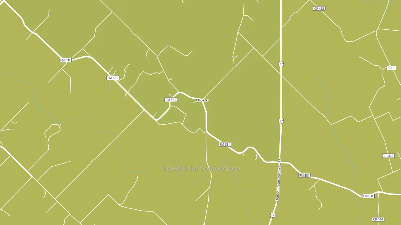 Koerth, TX block-group voter-turnout map